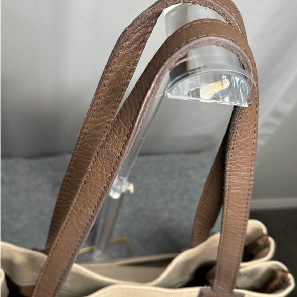 Restoration Hardware Large Heavy Duty Canvas Tote Bag with Leather Handles - Picture 4 of 16